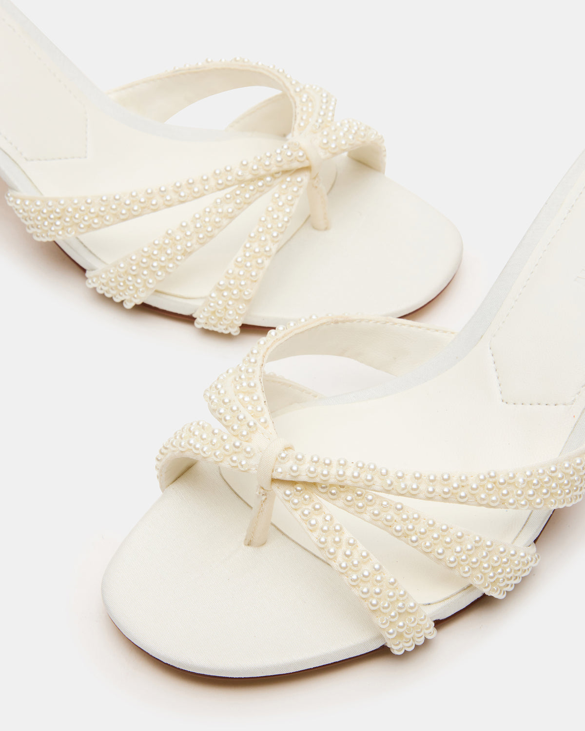 CARY Pearl Ivory Square-Toe Strappy Mule Women's Heel Steve Madden IVORY