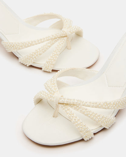 CARY Pearl Ivory Square-Toe Strappy Mule Women's Heel Steve Madden IVORY