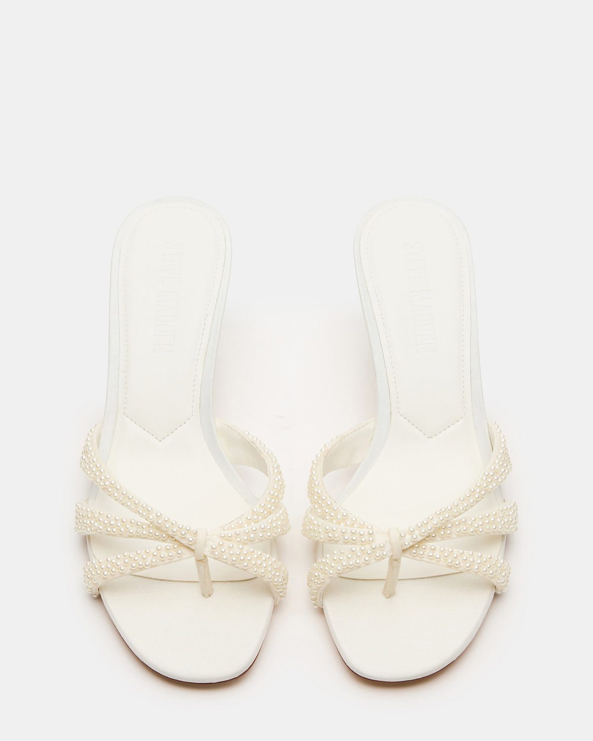 CARY Pearl Ivory Square-Toe Strappy Mule Women's Heel Steve Madden IVORY