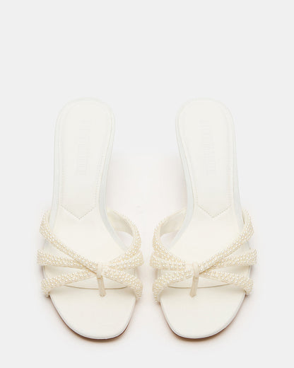 CARY Pearl Ivory Square-Toe Strappy Mule Women's Heel Steve Madden IVORY