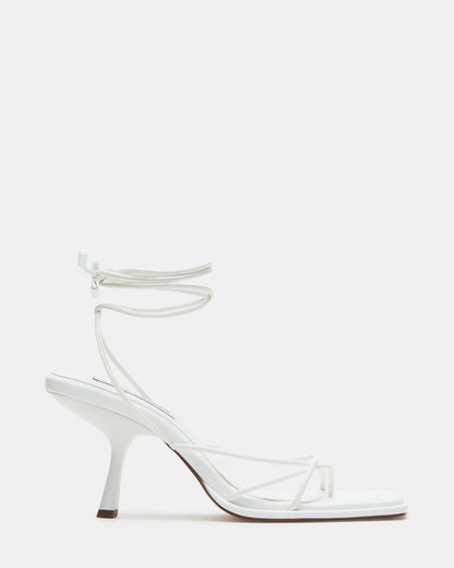 JOLENE White Strappy Lace-Up Heel | Women's Heels Steve Madden WHITE