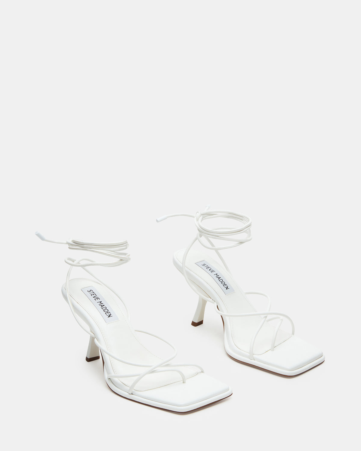 JOLENE White Strappy Lace-Up Heel | Women's Heels Steve Madden WHITE