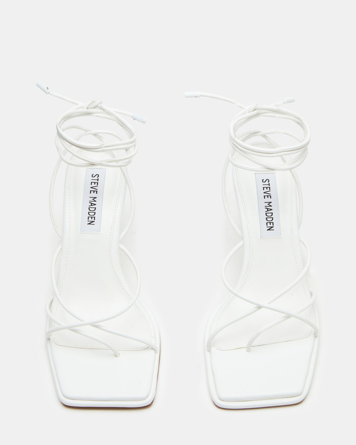 JOLENE White Strappy Lace-Up Heel | Women's Heels Steve Madden WHITE