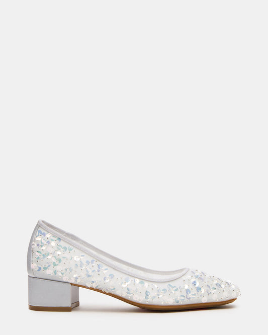 MOLLIE Silver Sequins Ballet Block Heels Steve Madden SILVER