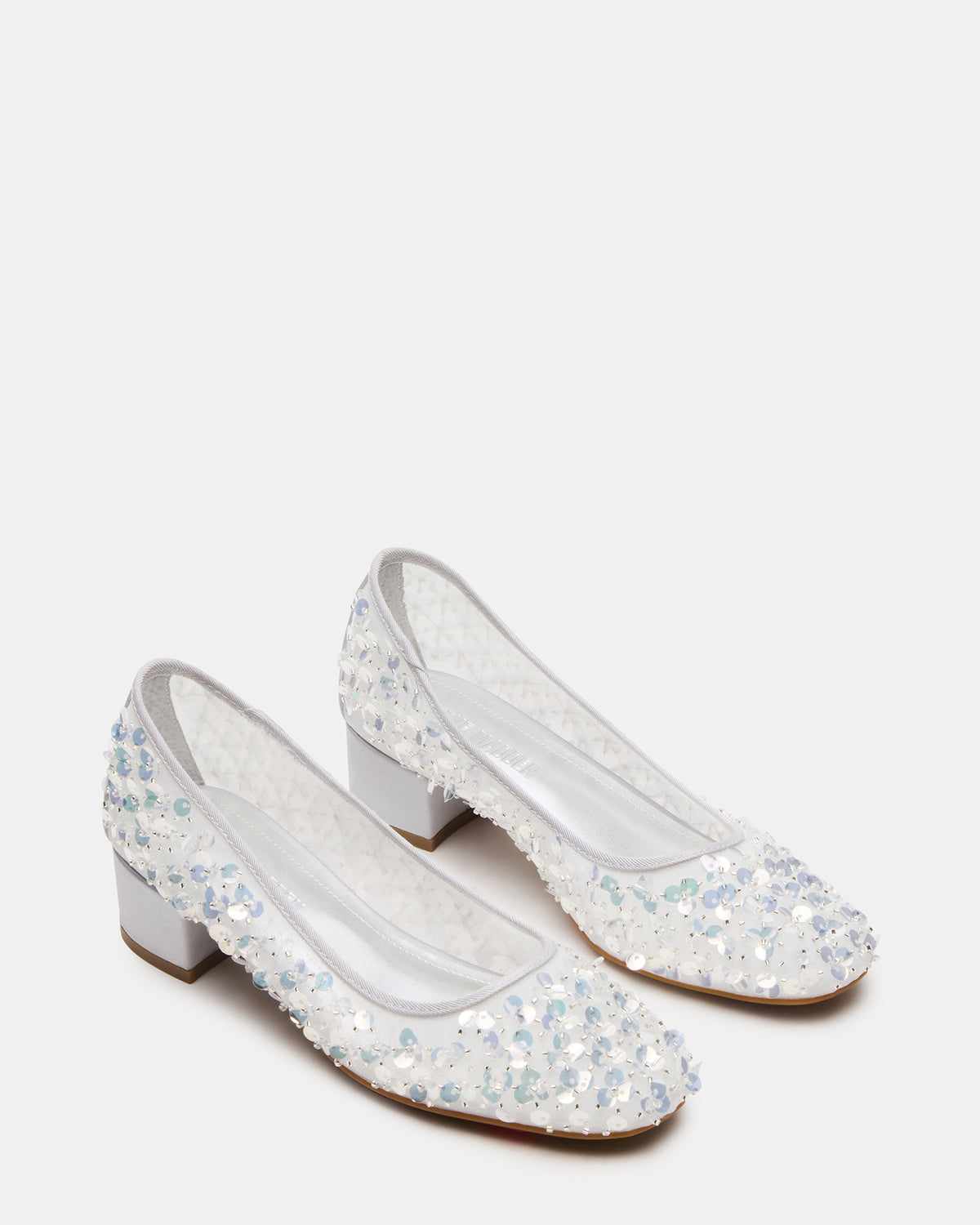MOLLIE Silver Sequins Ballet Block Heels Steve Madden SILVER
