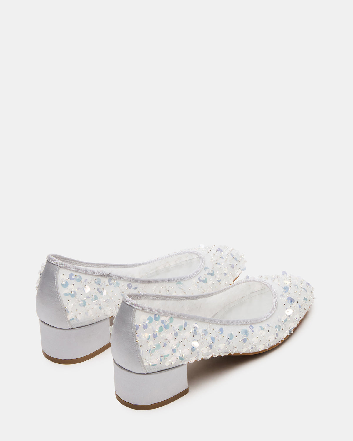 MOLLIE Silver Sequins Ballet Block Heels Steve Madden SILVER