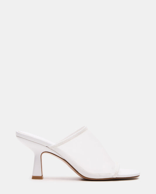 GLEAM White Women's Square-Toe Mule Heel Steve Madden WHITE