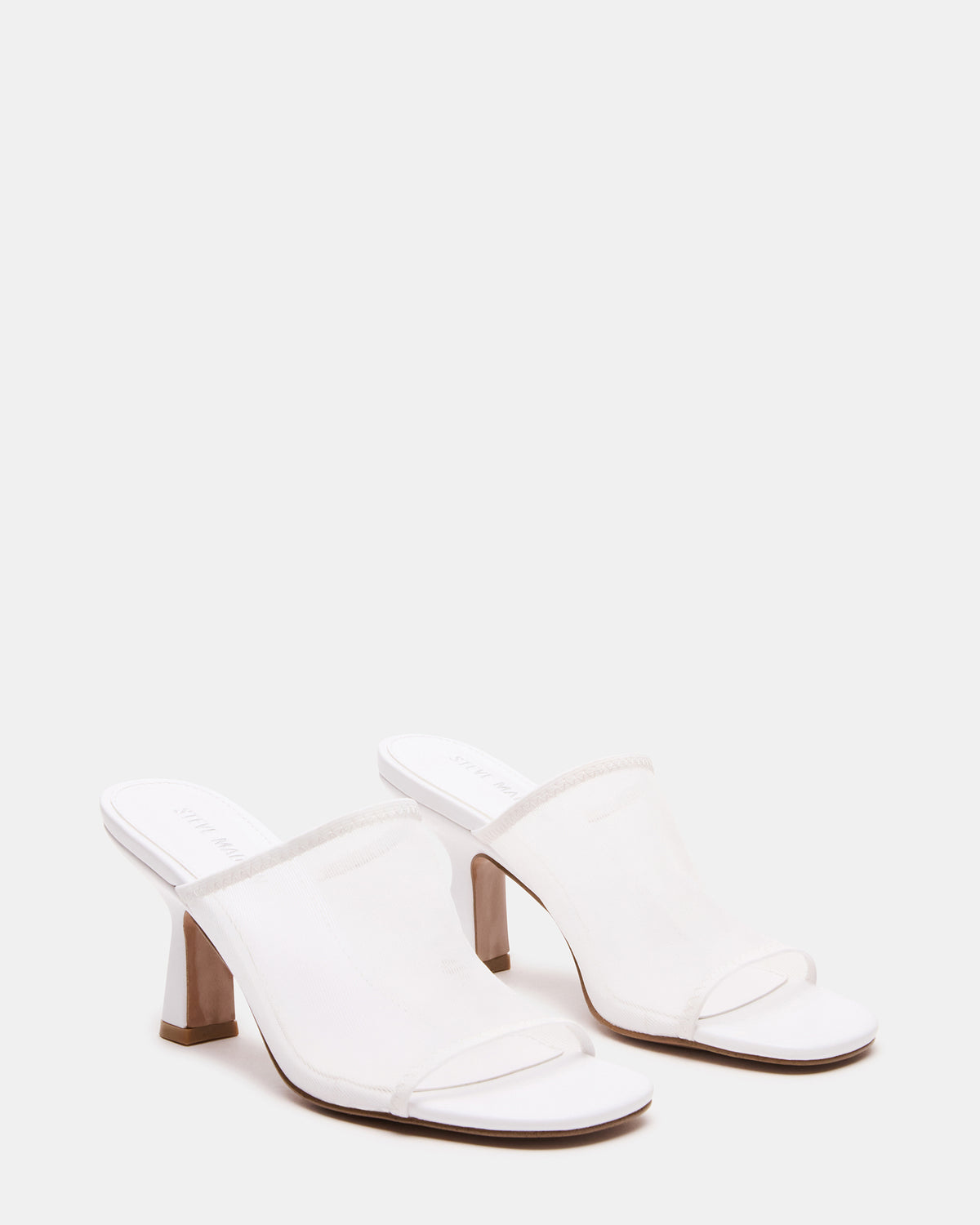 GLEAM White Women's Square-Toe Mule Heel Steve Madden WHITE