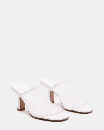 GLEAM White Women's Square-Toe Mule Heel Steve Madden WHITE