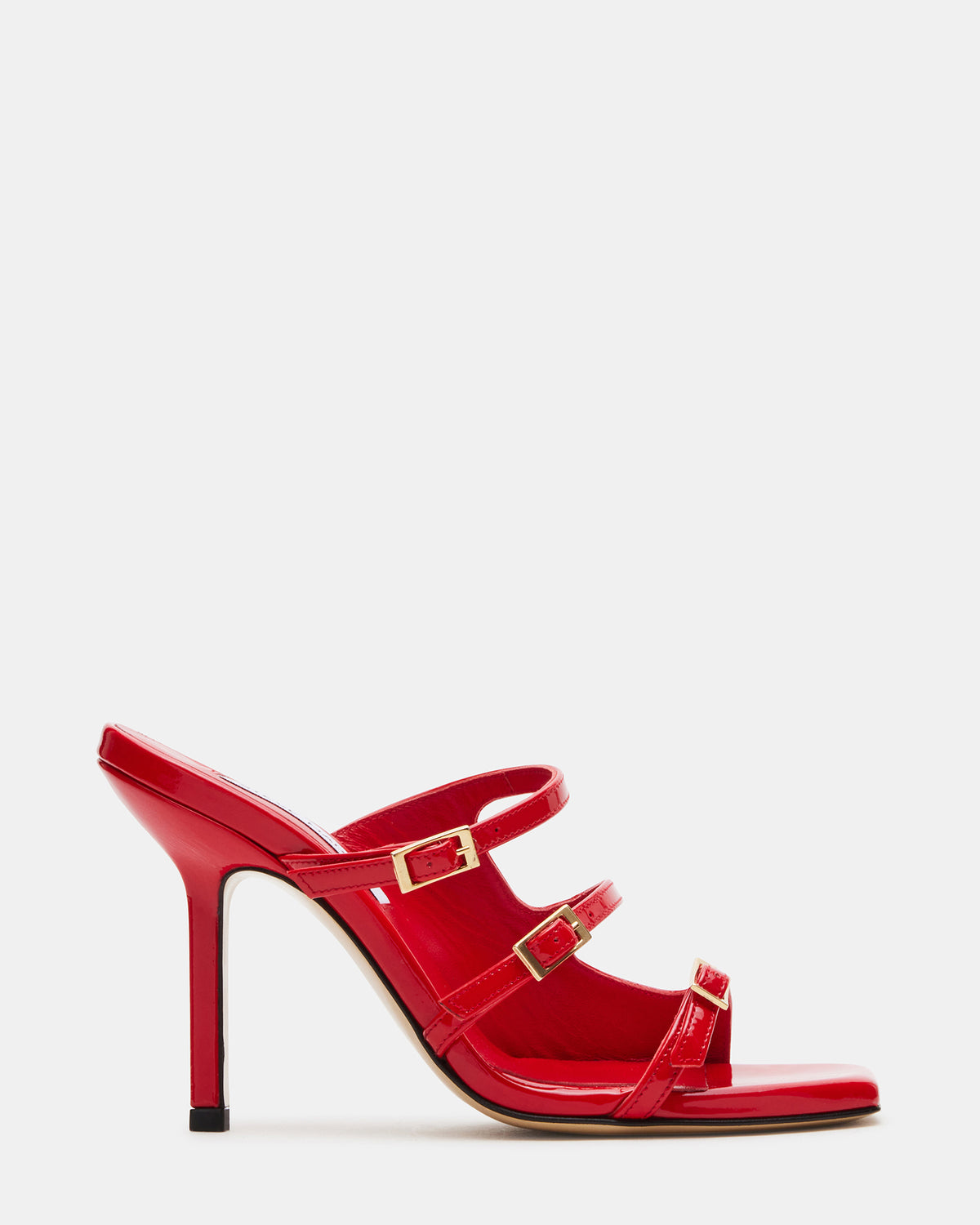 OPULENT Red Leather Square Toe Mule Heel | Women's Heels Steve Madden RED LEATHER