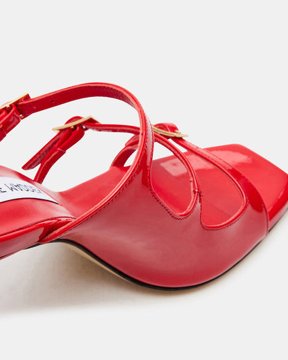 OPULENT Red Leather Square Toe Mule Heel | Women's Heels Steve Madden RED LEATHER