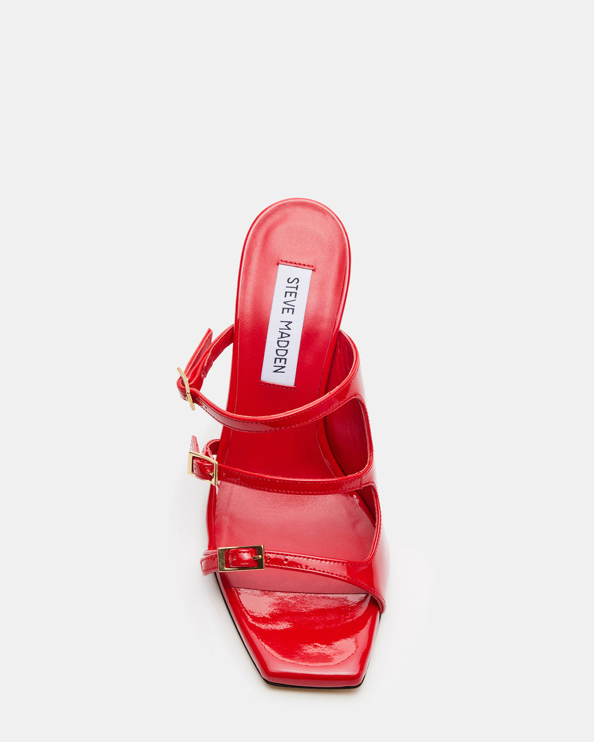 OPULENT Red Leather Square Toe Mule Heel | Women's Heels Steve Madden RED LEATHER