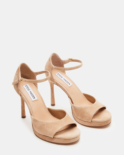 ESTER Tan Suede Strappy Heel | Women's Heels Steve Madden TAN SUEDE