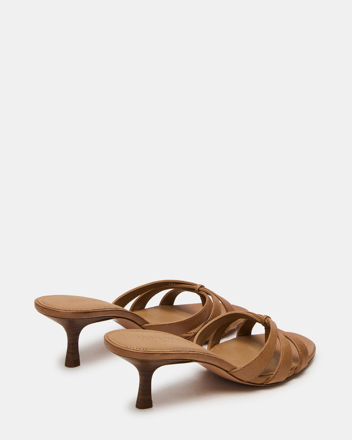 CARY Camel Leather Square-Toe Strappy Mule Women's Heel Steve Madden CAMEL LEATHER