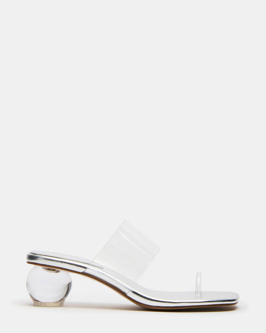 GLINDA Clear Women's Square-Toe Mule Heel Steve Madden CLEAR