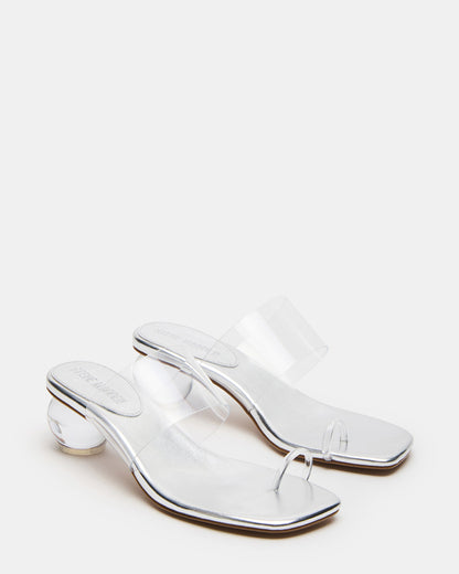 GLINDA Clear Women's Square-Toe Mule Heel Steve Madden CLEAR