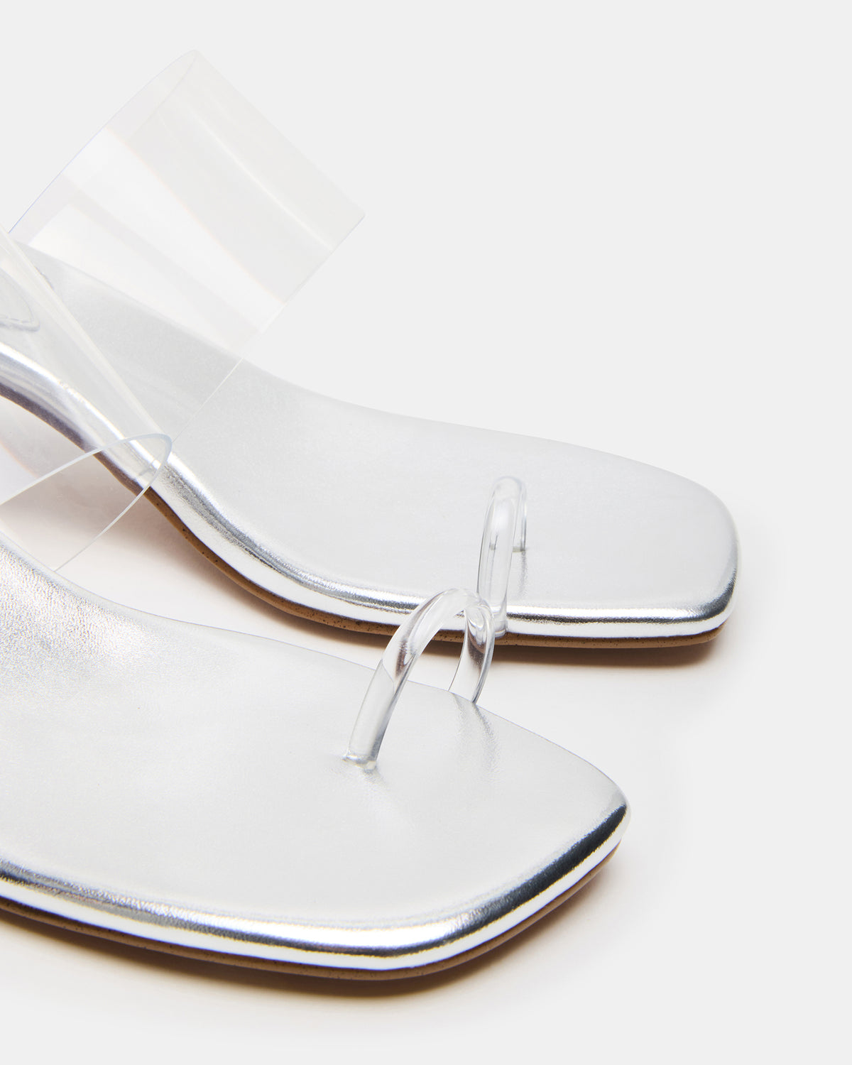 GLINDA Clear Women's Square-Toe Mule Heel Steve Madden CLEAR