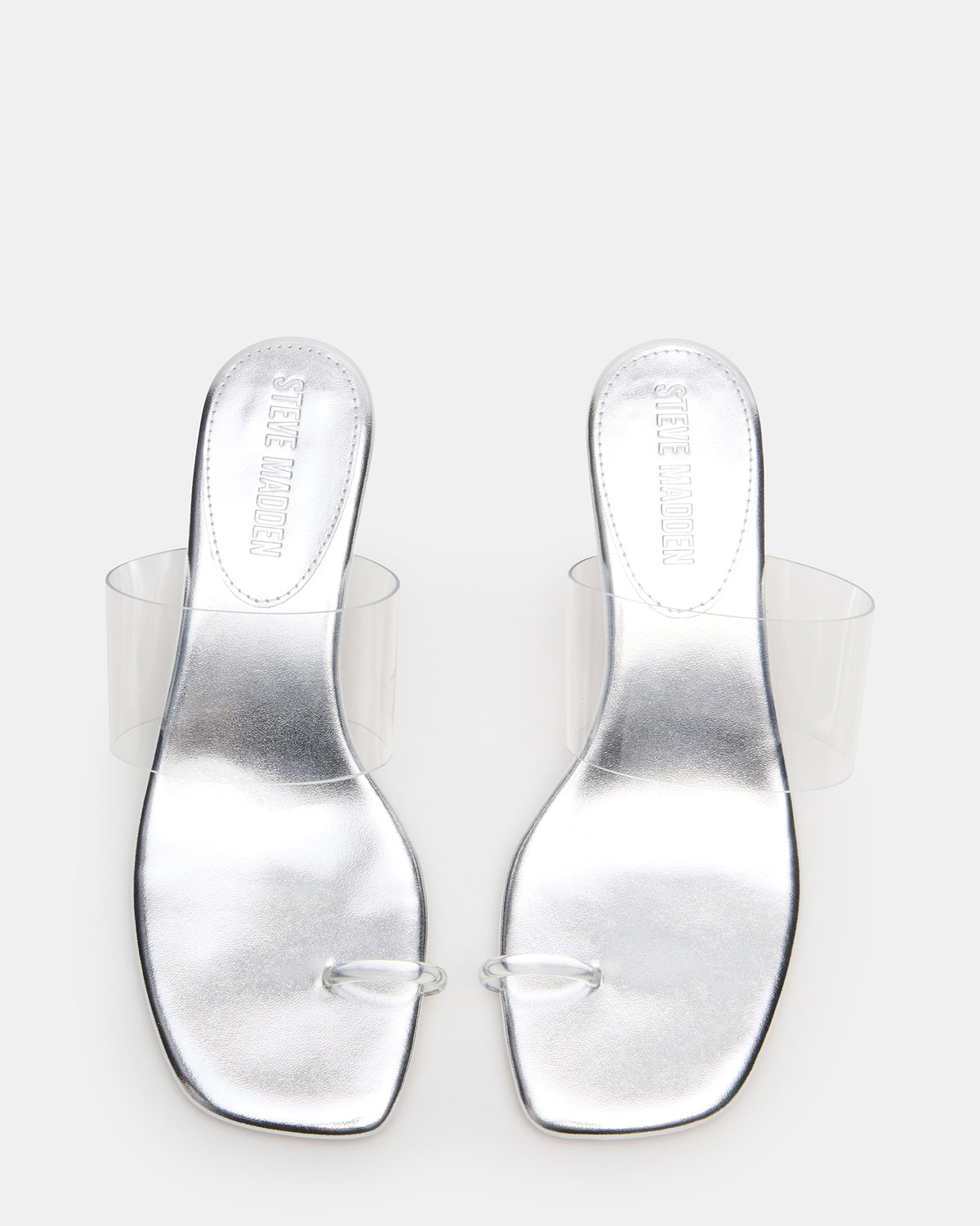 GLINDA Clear Women's Square-Toe Mule Heel Steve Madden CLEAR
