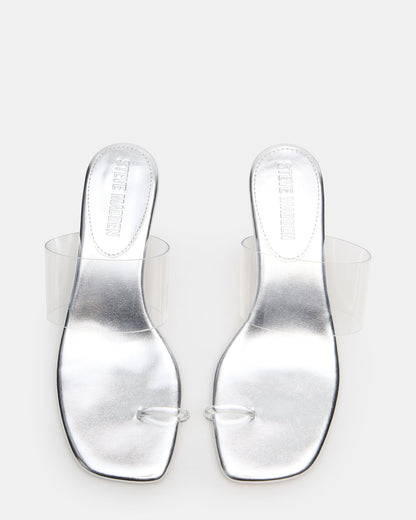 GLINDA Clear Women's Square-Toe Mule Heel Steve Madden CLEAR