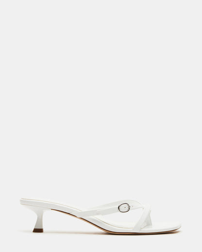 JANA White Strappy Mule Kitten Heel | Women's Heels Steve Madden WHITE