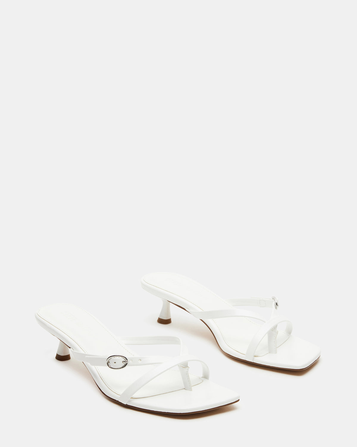JANA White Strappy Mule Kitten Heel | Women's Heels Steve Madden WHITE