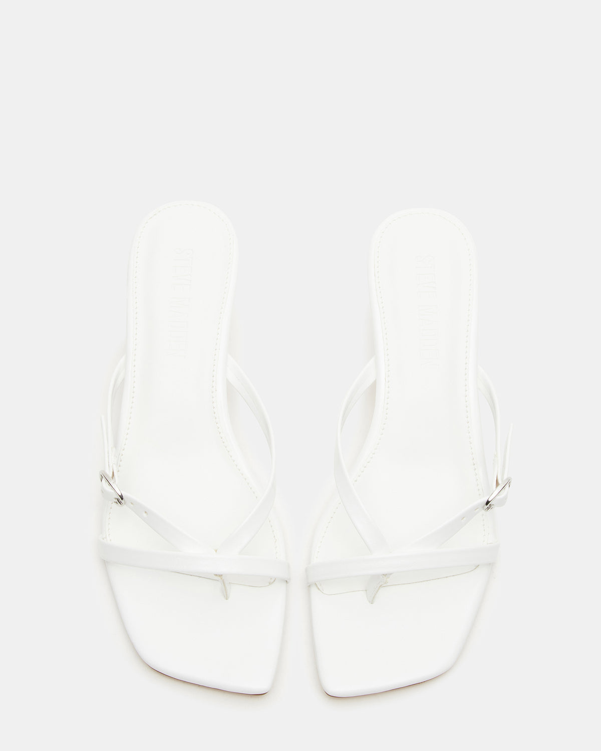 JANA White Strappy Mule Kitten Heel | Women's Heels Steve Madden WHITE