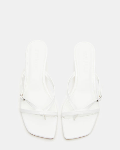 JANA White Strappy Mule Kitten Heel | Women's Heels Steve Madden WHITE