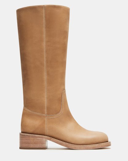RIGGS Banana Leather Square-Toe Women's Boot Steve Madden BANANA LEATHER