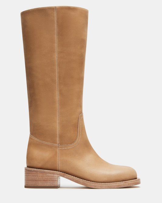 RIGGS Banana Leather Square-Toe Women's Boot Steve Madden BANANA LEATHER