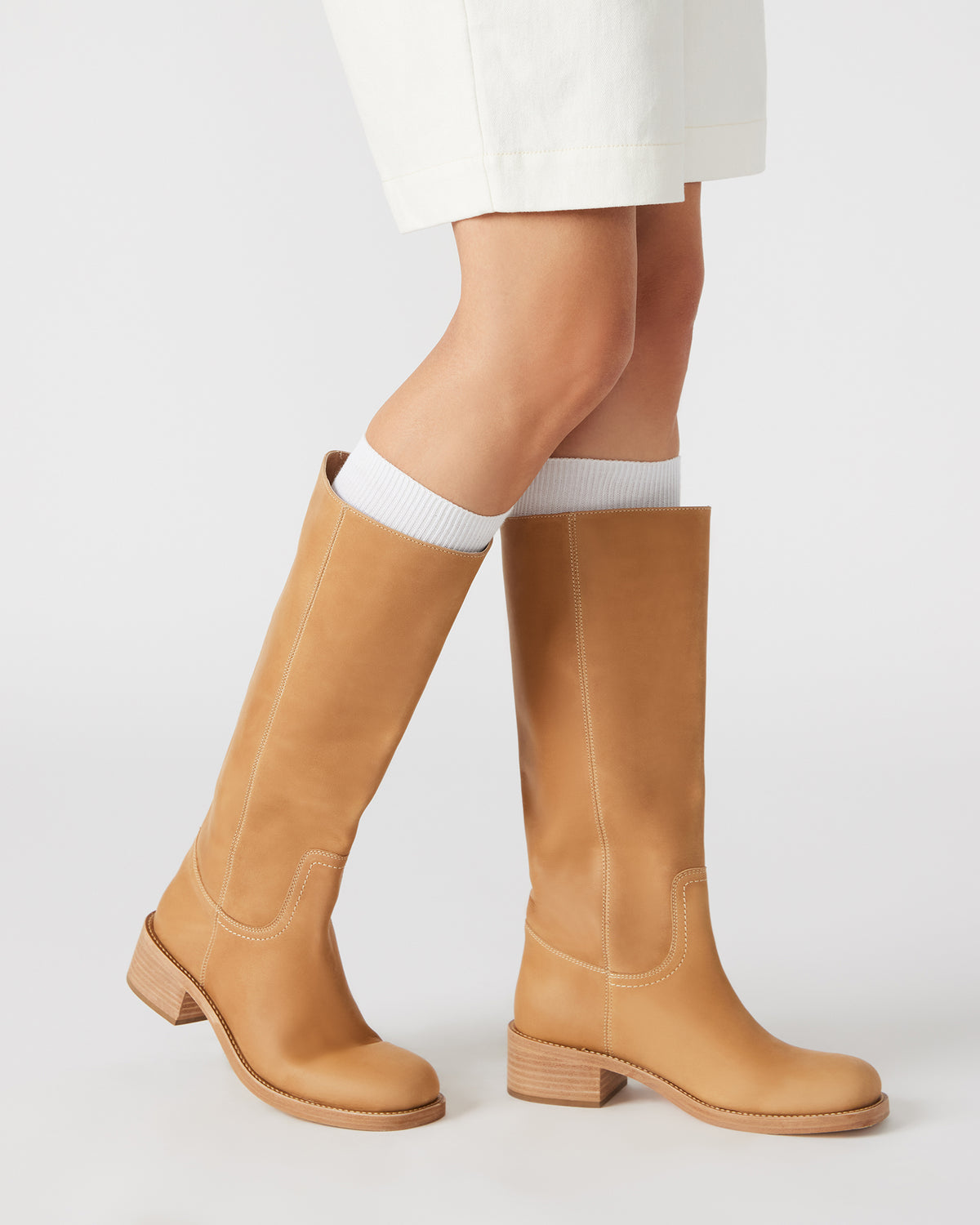 RIGGS Banana Leather Square-Toe Women's Boot Steve Madden BANANA LEATHER