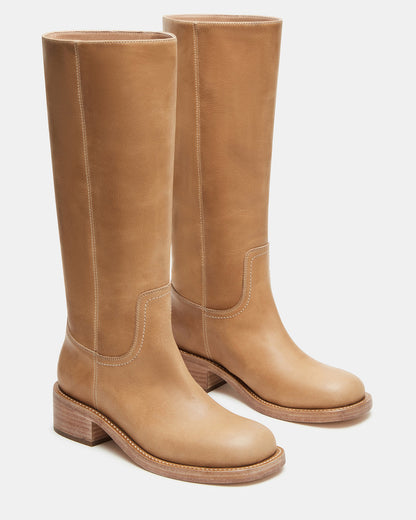 RIGGS Banana Leather Square-Toe Women's Boot Steve Madden BANANA LEATHER