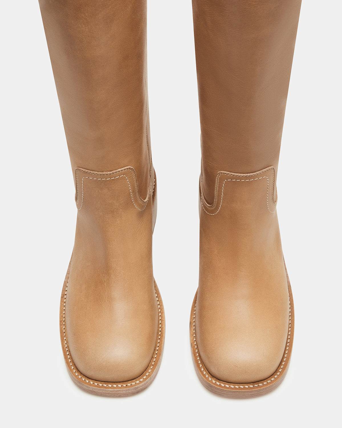 RIGGS Banana Leather Square-Toe Women's Boot Steve Madden BANANA LEATHER