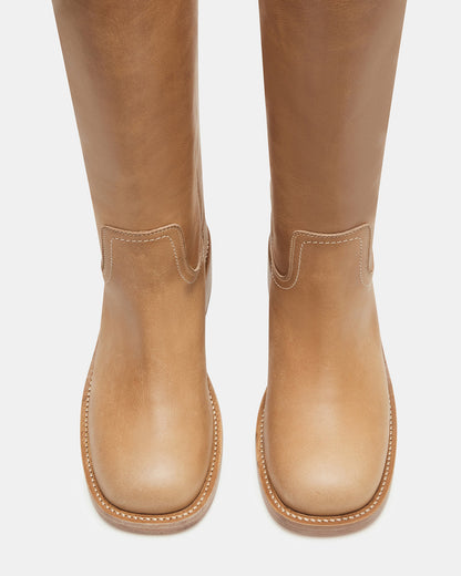 RIGGS Banana Leather Square-Toe Women's Boot Steve Madden BANANA LEATHER