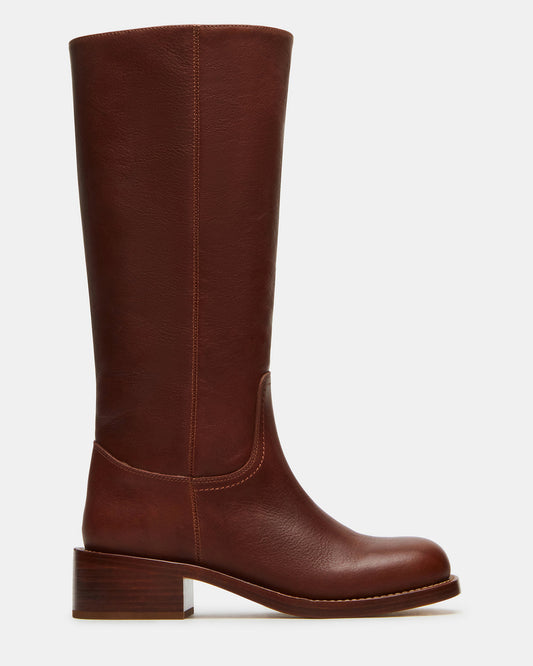 RIGGS Rust Leather Square-Toe Women's Boot Steve Madden RUST LEATHER