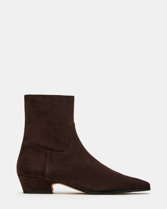 DUSTY Chocolate Brown Suede Women's Ankle Boot Steve Madden CHOCOLATE BROWN SUEDE