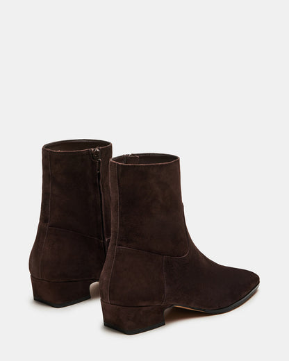 DUSTY Chocolate Brown Suede Women's Ankle Boot Steve Madden CHOCOLATE BROWN SUEDE