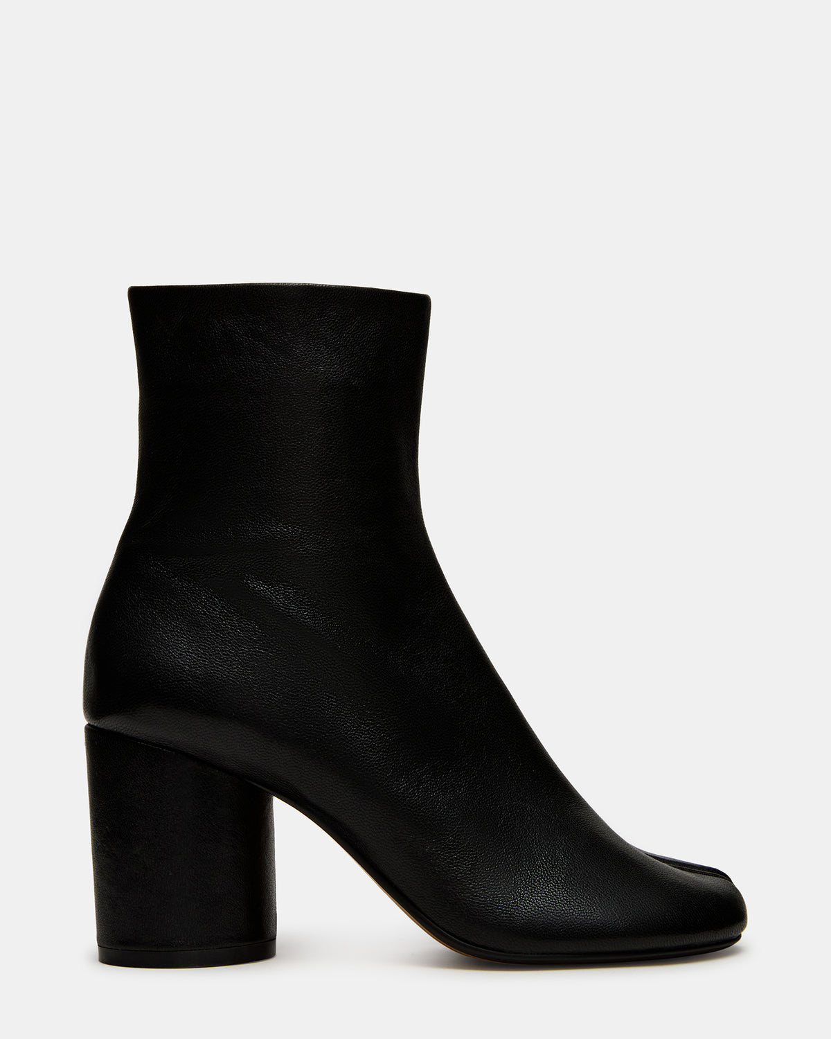 CARO Black Leather Tabi Split-Toe Block Heel Women's Ankle Boot Steve Madden BLACK LEATHER