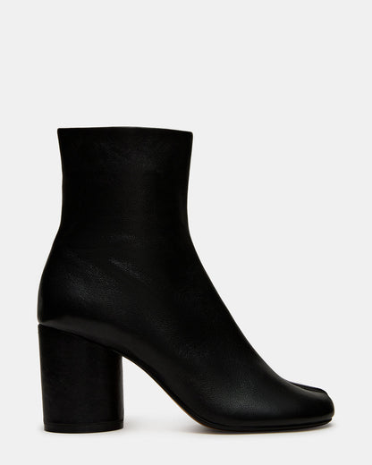 CARO Black Leather Tabi Split-Toe Block Heel Women's Ankle Boot Steve Madden BLACK LEATHER