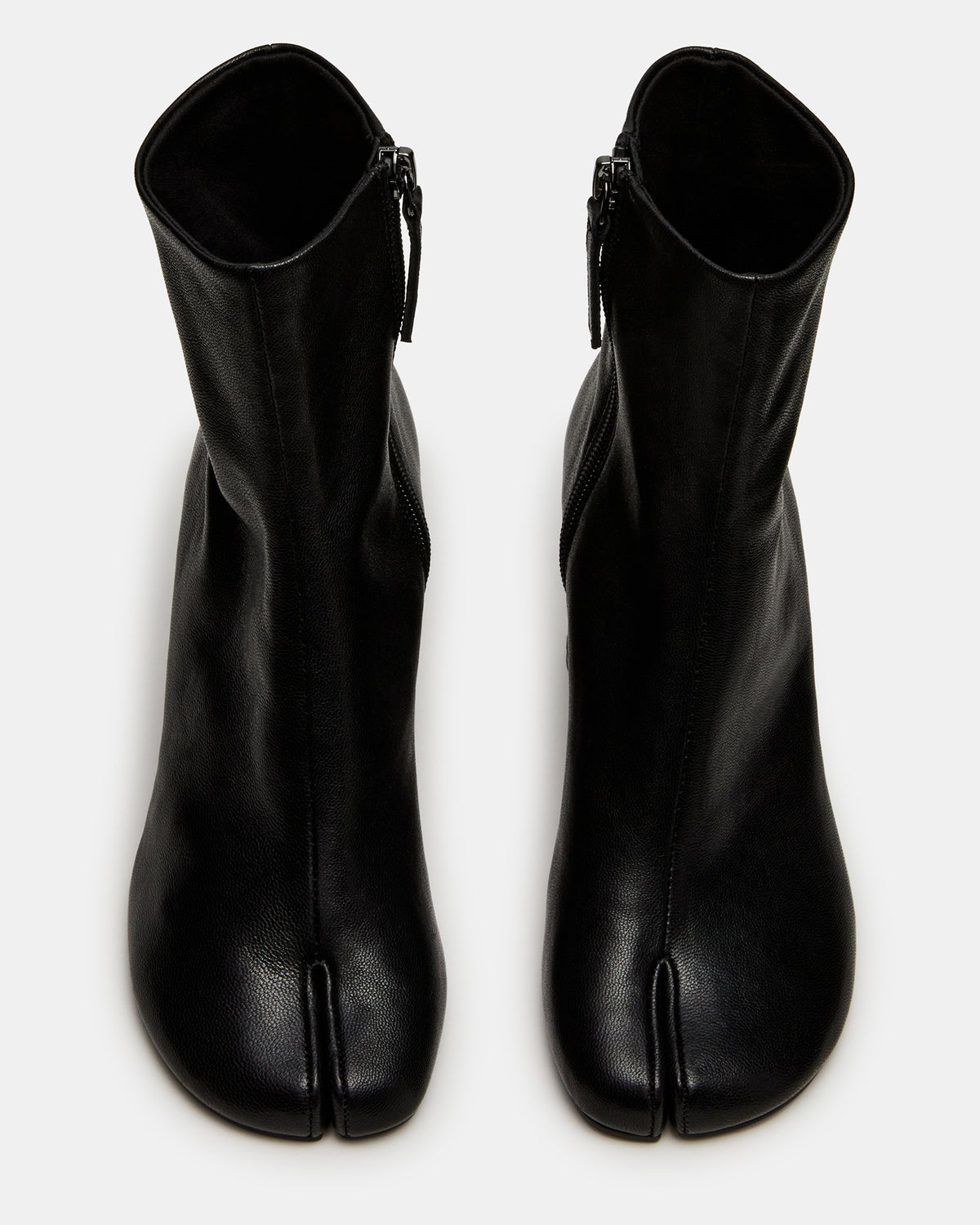 CARO Black Leather Tabi Split-Toe Block Heel Women's Ankle Boot Steve Madden BLACK LEATHER