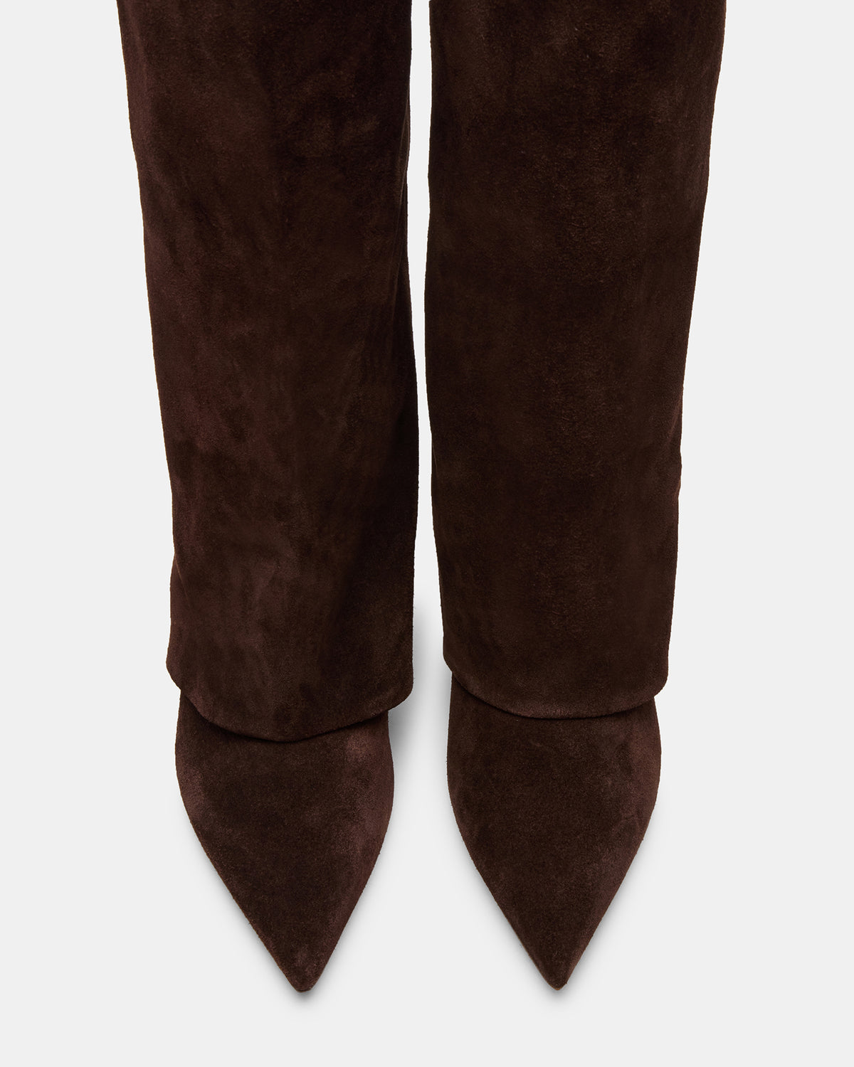 LUCA Brown Suede Pointed-Toe Cuffed Kitten Heel Women's Boot Steve Madden BROWN SUEDE