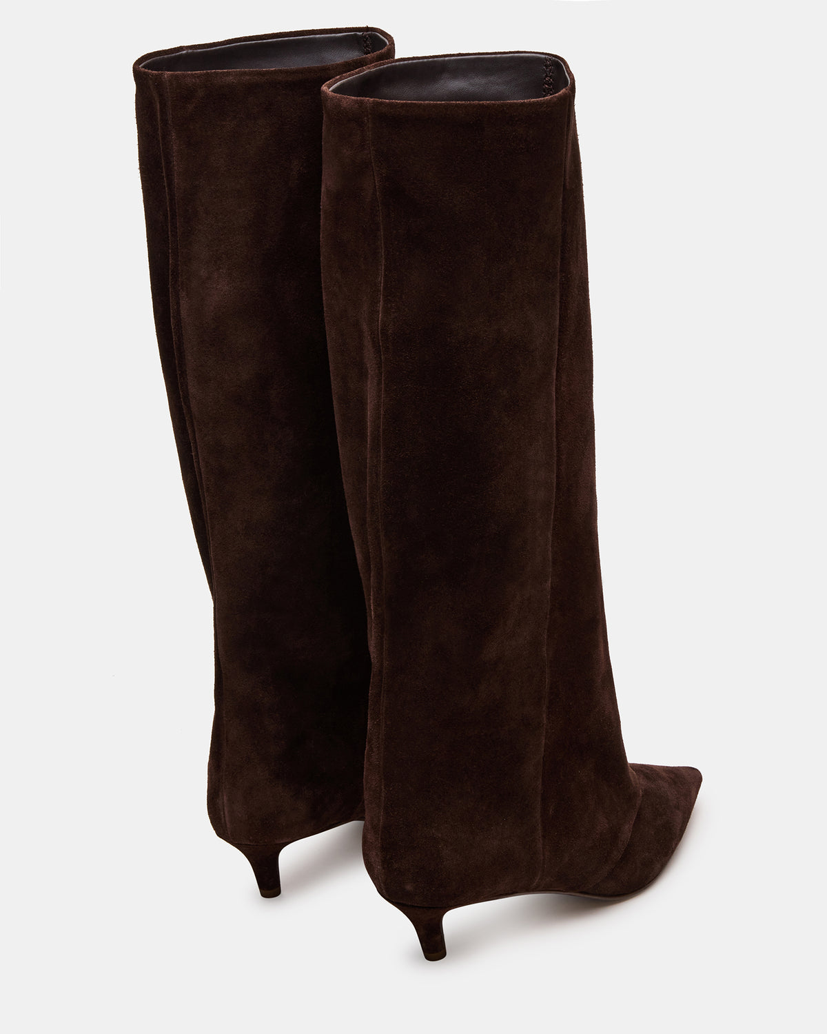 LUCA Brown Suede Pointed-Toe Cuffed Kitten Heel Women's Boot Steve Madden BROWN SUEDE
