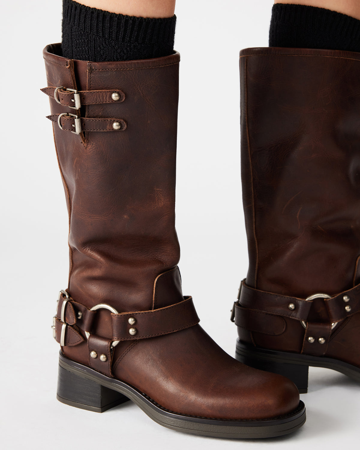 ASTOR Brown Leather Knee-High Boot | Women's Boots Steve Madden BROWN LEATHER