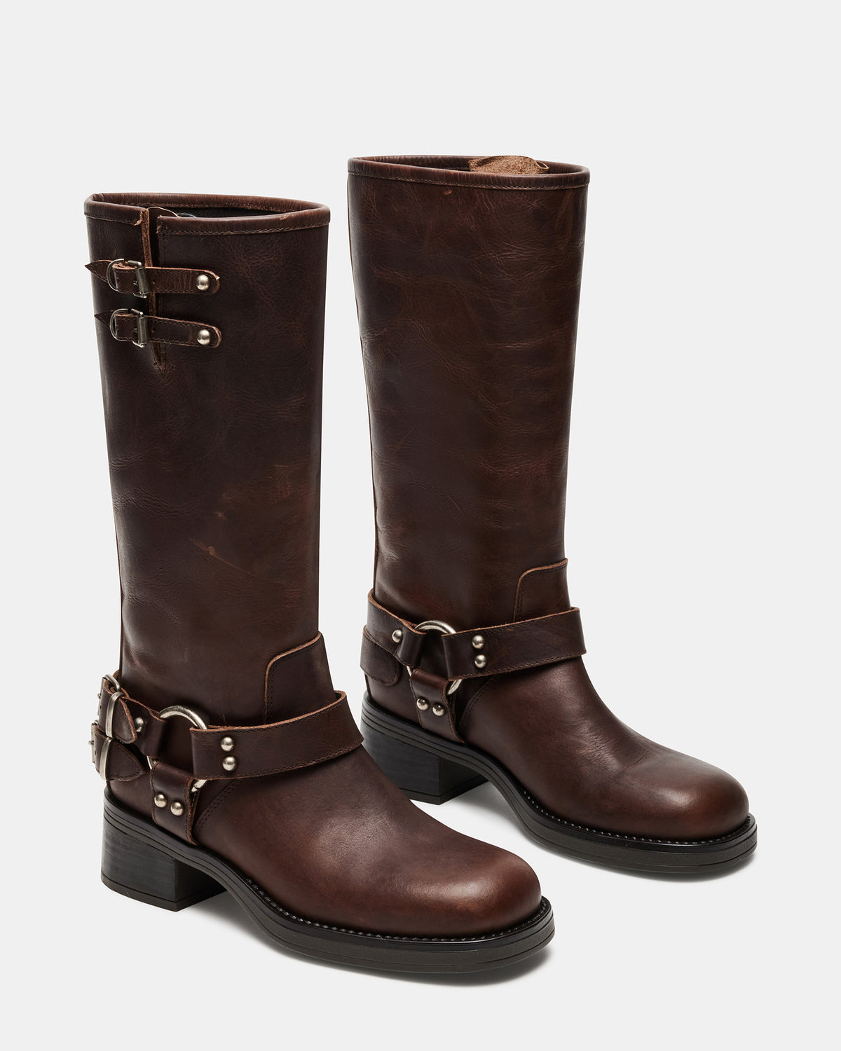 ASTOR Brown Leather Knee-High Boot | Women's Boots Steve Madden BROWN LEATHER