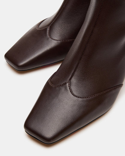 JETER Brown Square-Toe Women's Ankle Boot Steve Madden BROWN