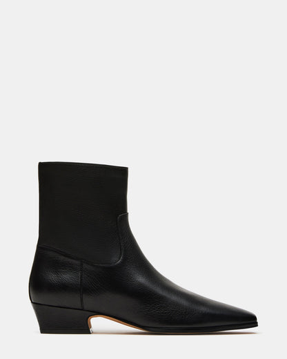 DUSTY Black Leather Women's Ankle Boot Steve Madden BLACK LEATHER