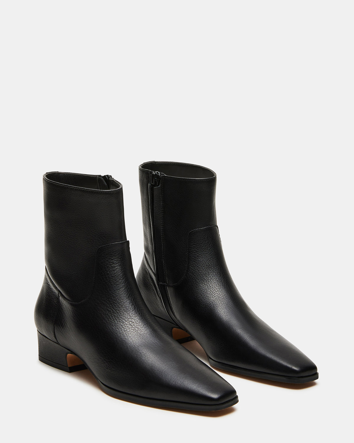 DUSTY Black Leather Women's Ankle Boot Steve Madden BLACK LEATHER