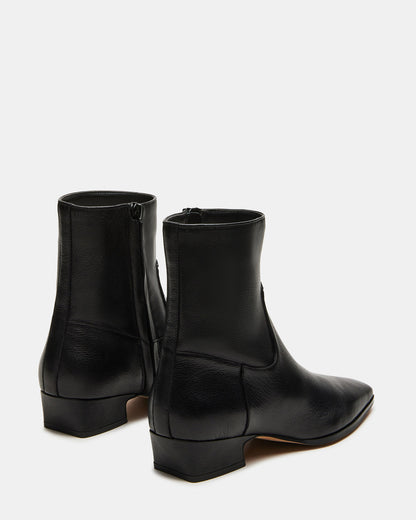 DUSTY Black Leather Women's Ankle Boot Steve Madden BLACK LEATHER