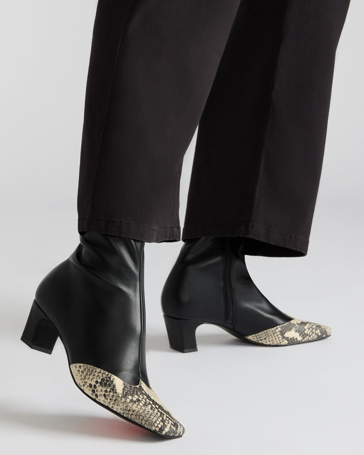 JETER Black Snake Square-Toe Women's Ankle Boot Steve Madden BLACK SNAKE