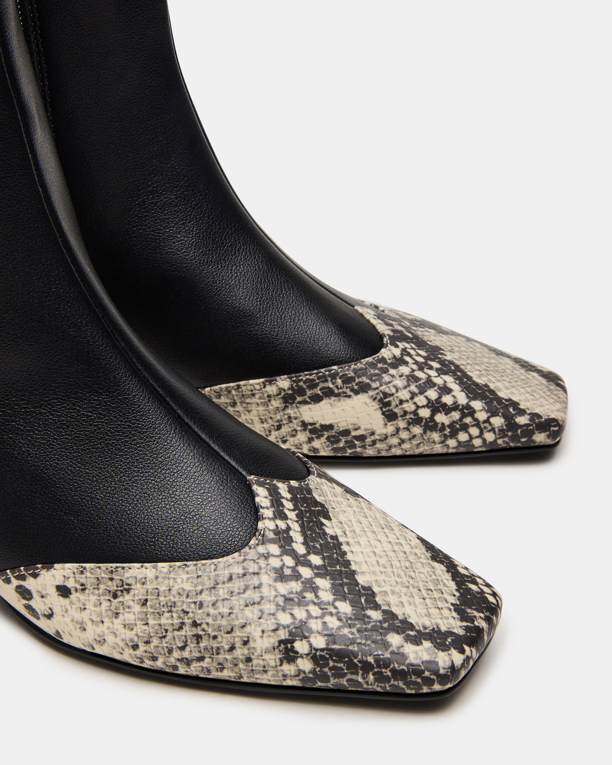JETER Black Snake Square-Toe Women's Ankle Boot Steve Madden BLACK SNAKE