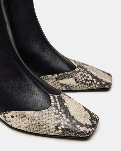 JETER Black Snake Square-Toe Women's Ankle Boot Steve Madden BLACK SNAKE